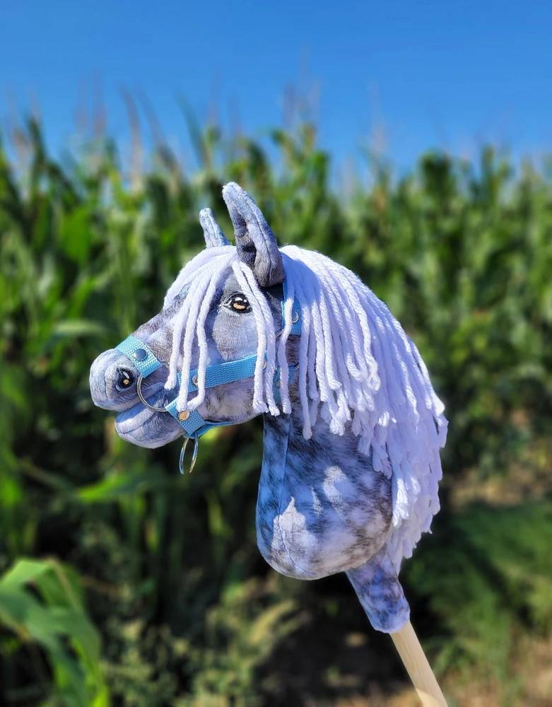Hobby Horse lazdelinis arkliukas su balta karčiene Super Hobby Horse Premium