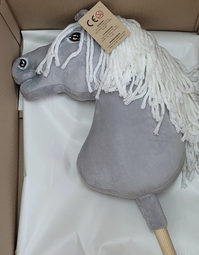 Super Hobby Horse Medinis hobis arkliukas – pilkas su balta karčiais