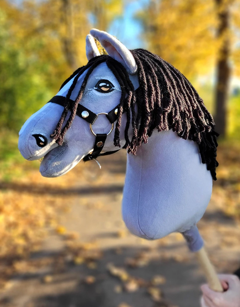 Super Hobby Horse Medinis hobis arkliukas pilkas su juoda karčia
