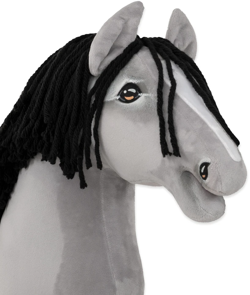 Super Hobby Horse Medinis hobis arkliukas pilkas su juoda karčia