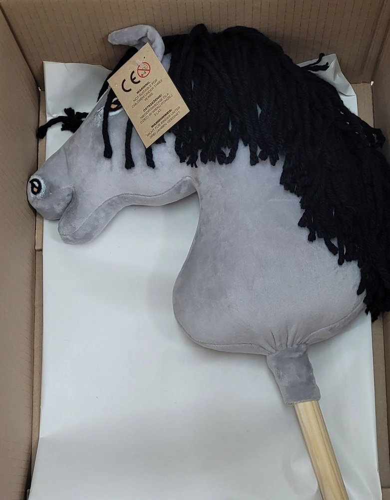 Super Hobby Horse Medinis hobis arkliukas pilkas su juoda karčia