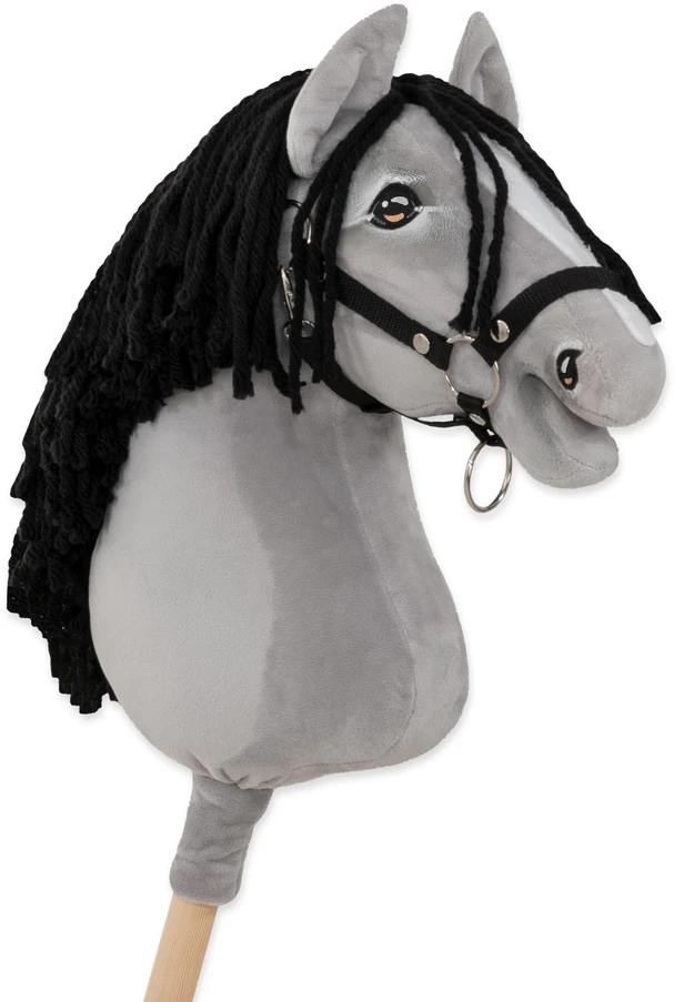 Super Hobby Horse Medinis hobis arkliukas pilkas su juoda karčia