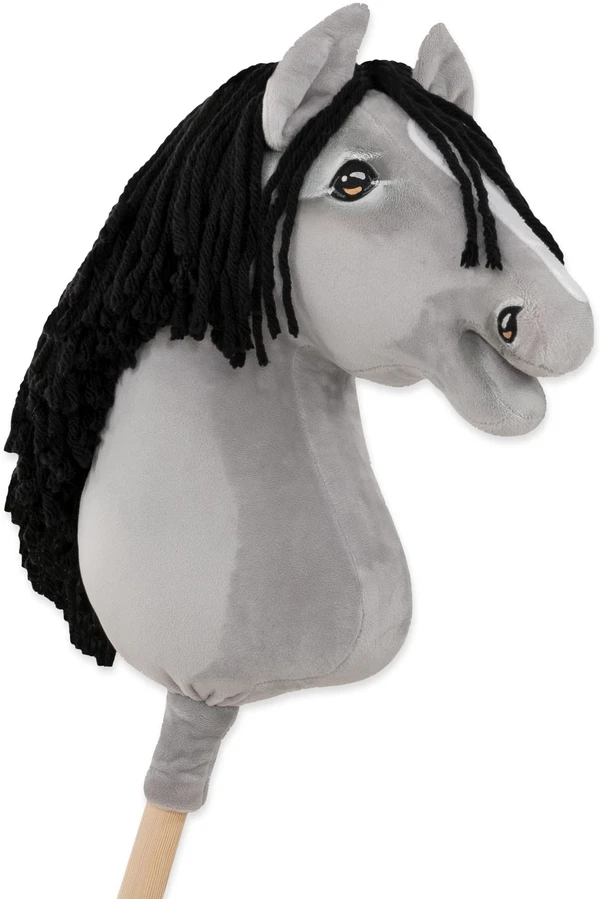 Super Hobby Horse Medinis hobis arkliukas pilkas su juoda karčia