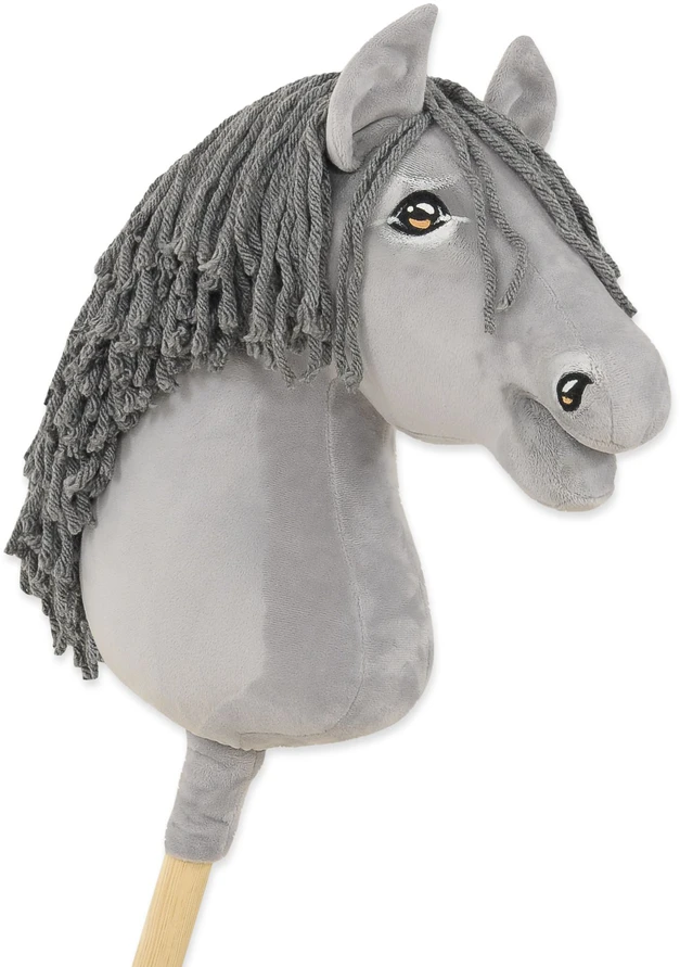 Super Hobby Horse Medinis žaislinis arkliukas – pilkas su pilka karčiais