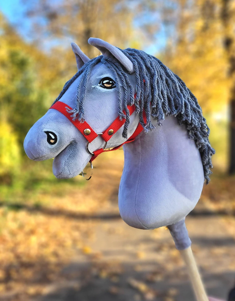 Super Hobby Horse Medinis žaislinis arkliukas – pilkas su pilka karčiais
