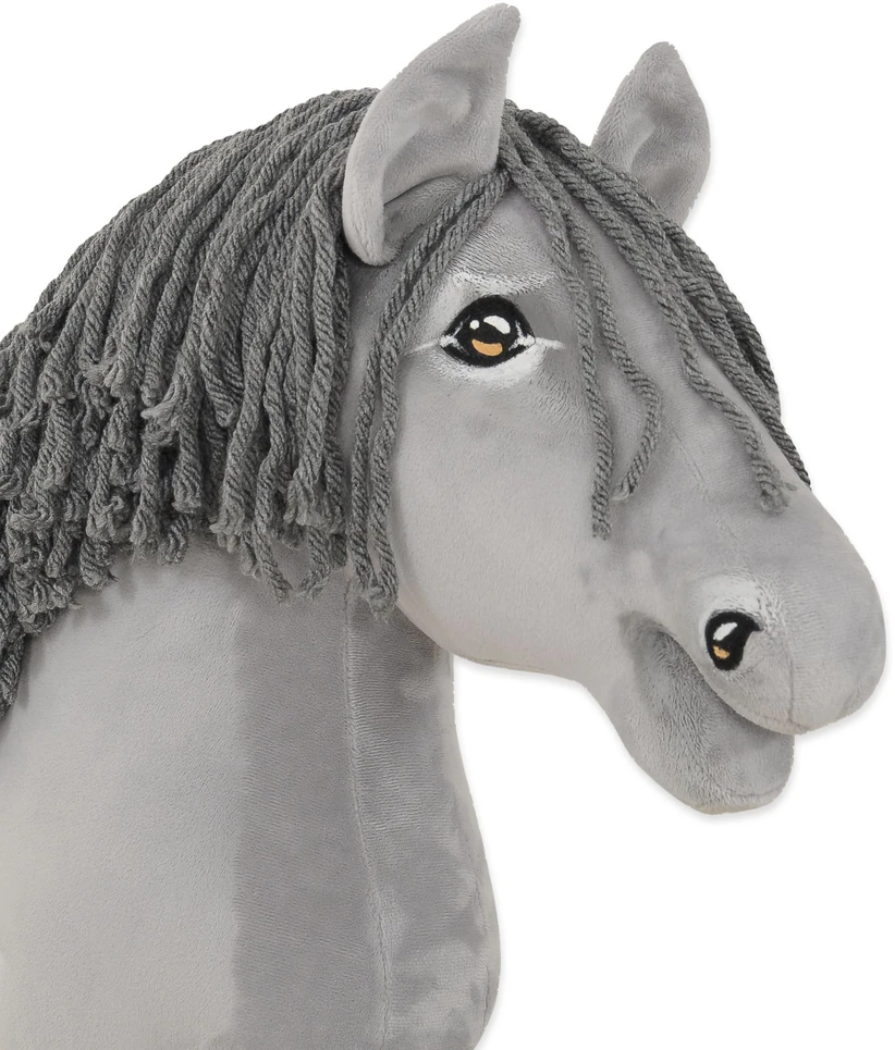 Super Hobby Horse Medinis žaislinis arkliukas – pilkas su pilka karčiais