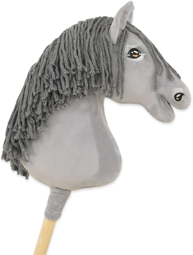 Super Hobby Horse Medinis žaislinis arkliukas – pilkas su pilka karčiais