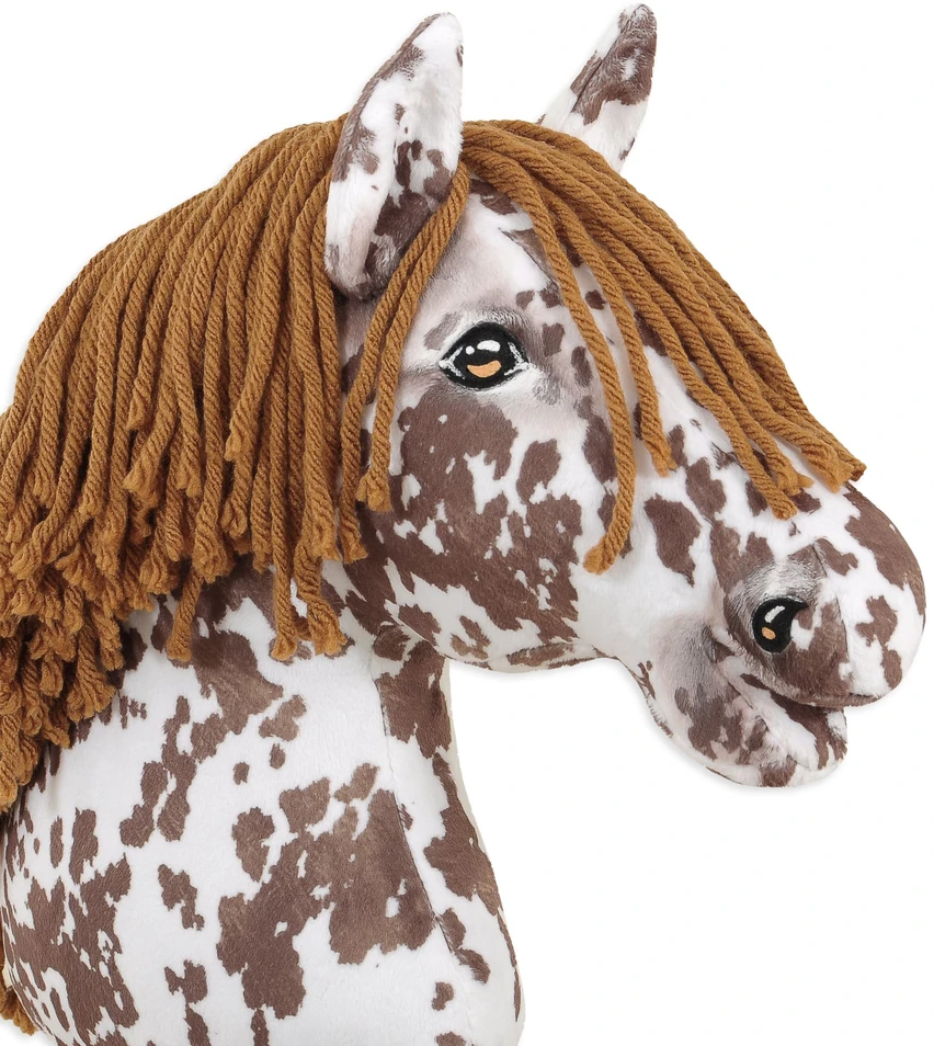 Super Hobby Horse Medinis žirgas su kotu – rudas leopardinis su ruda karčia