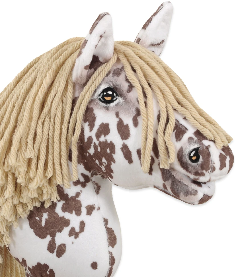 Super Hobby Horse Hobby Horse lazdelinis arkliukas su ruda leopardine spalva ir smėlio karčiais