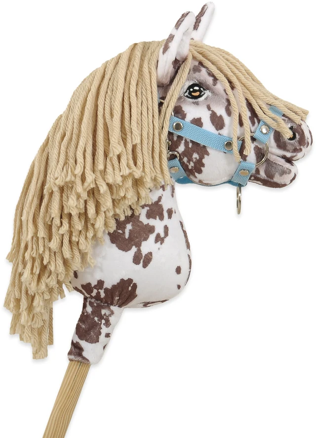 Super Hobby Horse Hobby Horse lazdelinis arkliukas su ruda leopardine spalva ir smėlio karčiais