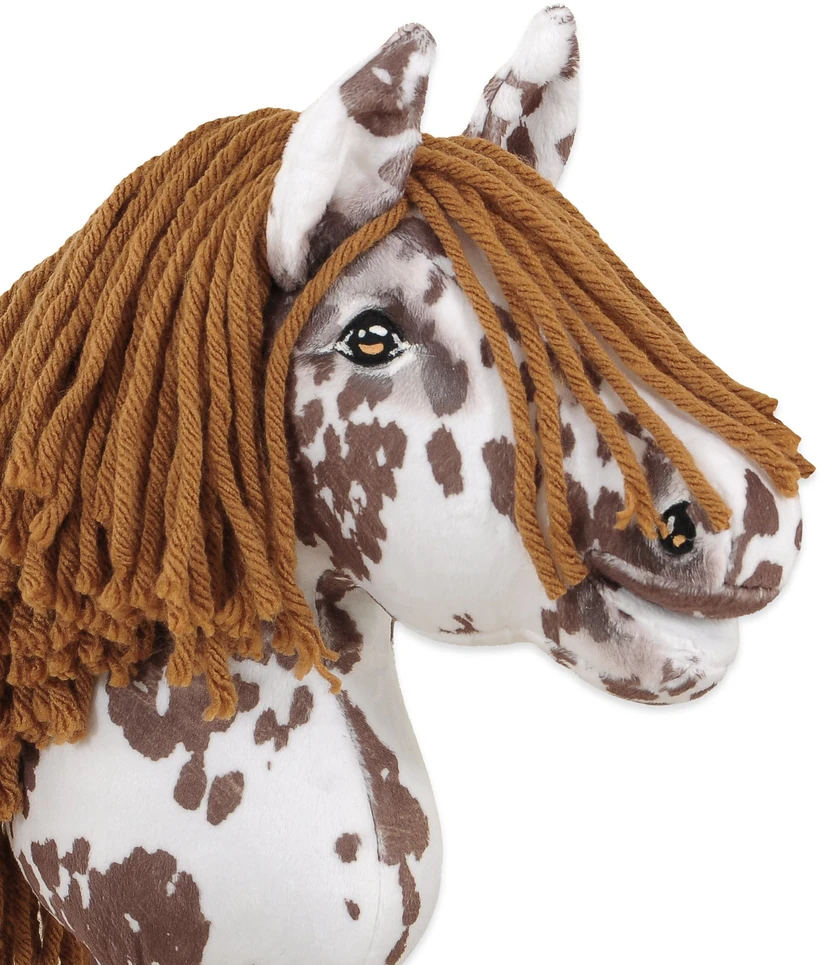 Super Hobby Horse Hobby Horse lazdelinis arkliukas rudas leopardinis su ruda karčiais Premium A4