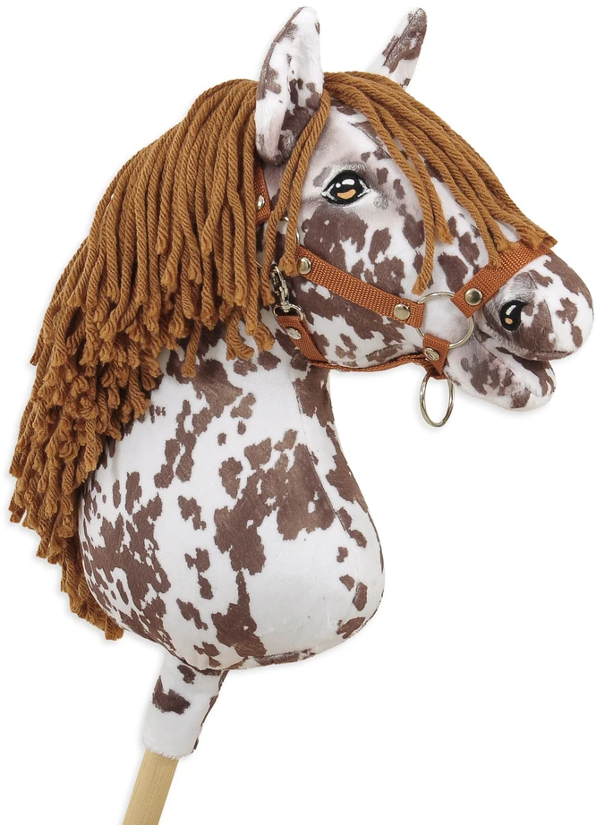 Super Hobby Horse Medinis žirgas su kotu – rudas leopardinis su ruda karčia