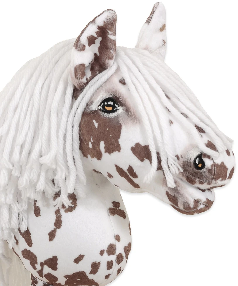 Super Hobby Horse Hobby Horse lazdelinis arkliukas rudas leopardas su balta karčiais A4