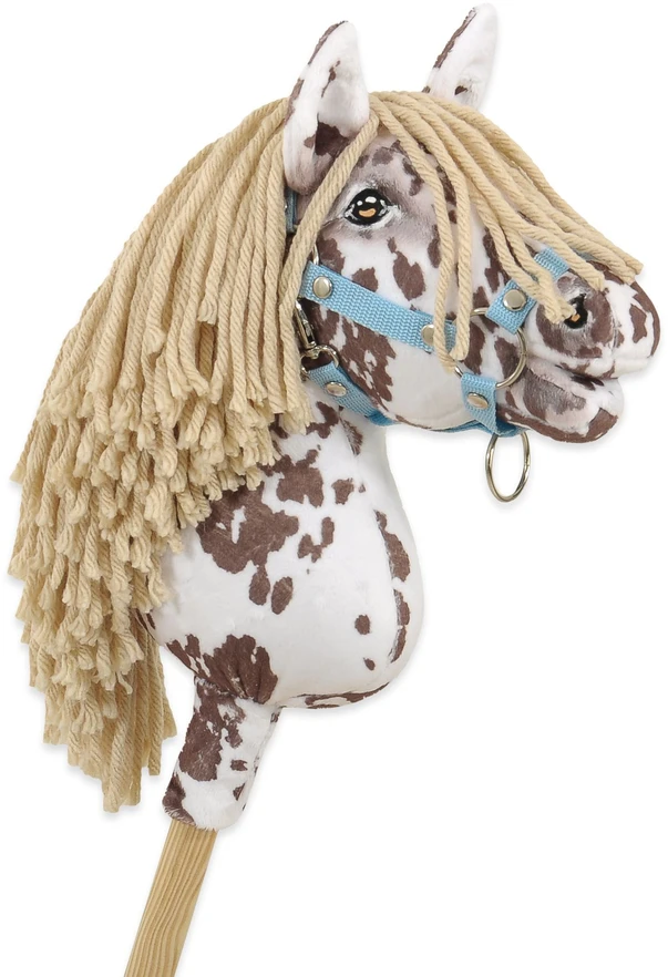 Super Hobby Horse Hobby Horse lazdelinis arkliukas su ruda leopardine spalva ir smėlio karčiais