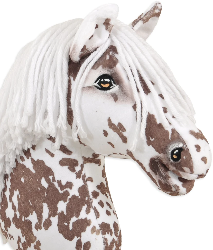 Hobby horse arkliukas Super Hobby Horse Premium – rudas leopardinis arkliukas su baltais karčiais A3