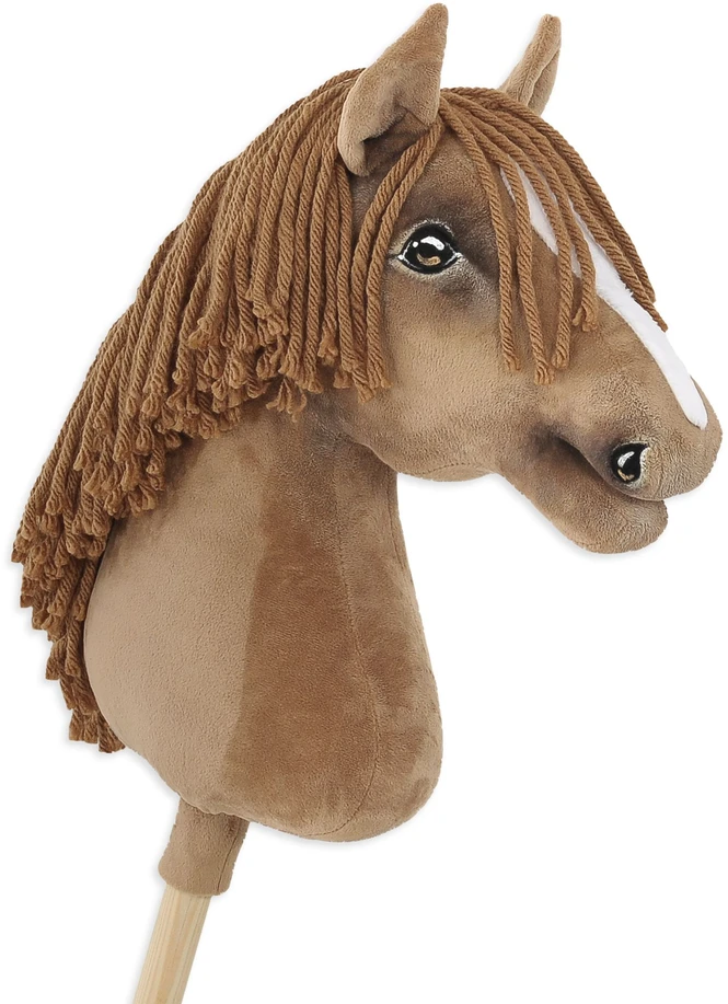 Super Hobby Horse Medinis arkliukas su lazda šviesiai kaštoninis