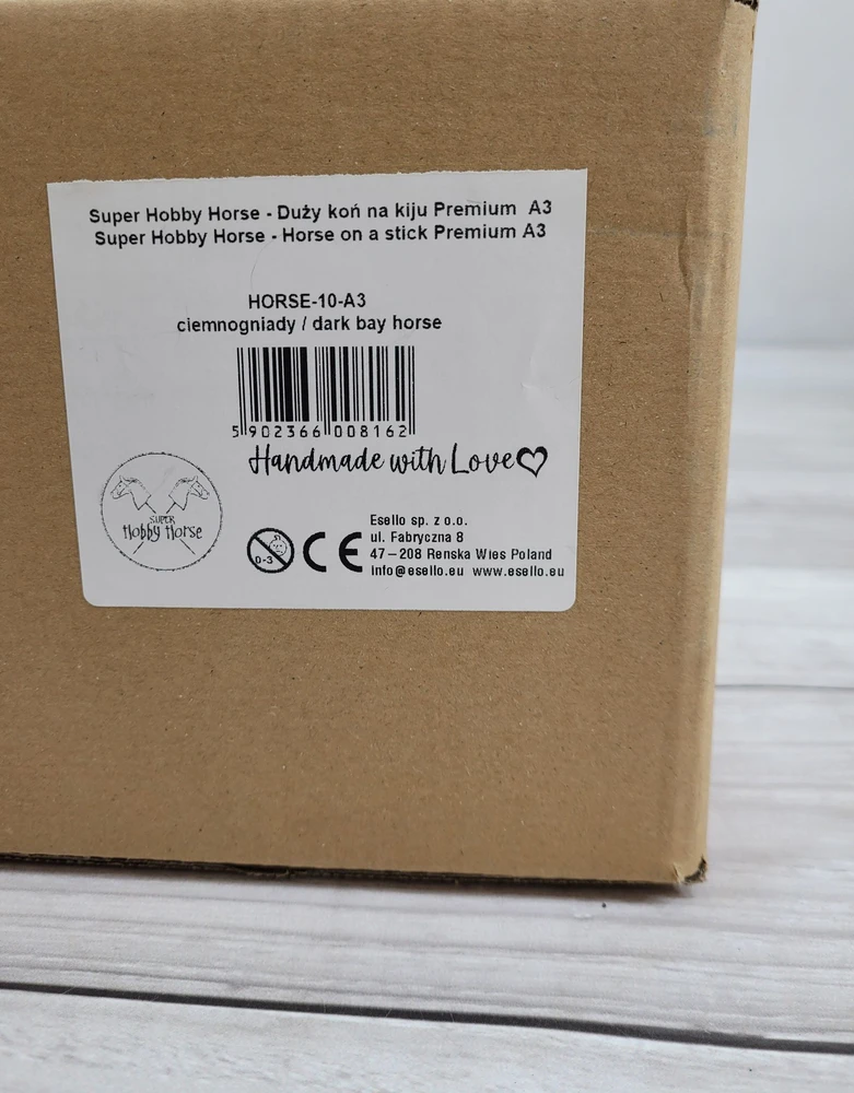 Super Hobby Horse Medinis žirgas su kotu – tamsiai rudas, premium