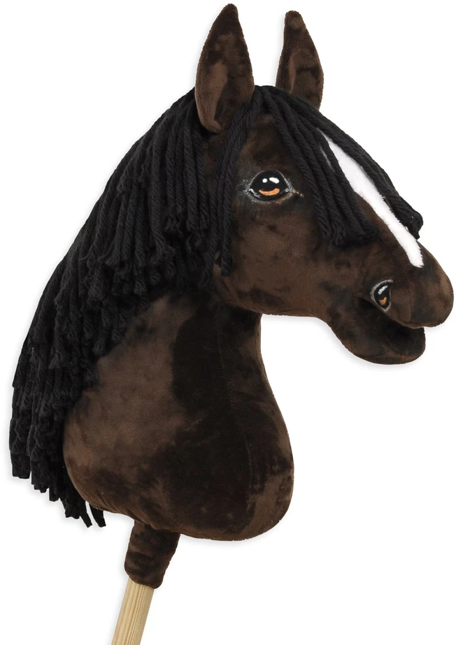 Super Hobby Horse Medinis žirgas su kotu – tamsiai rudas, premium