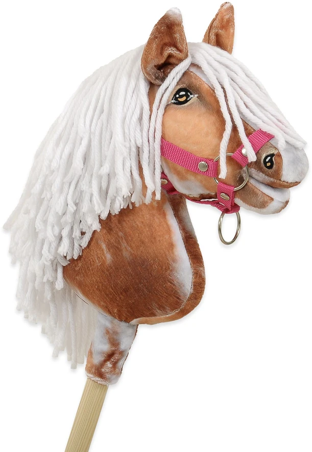 Hobby Horse lazdelinis arkliukas tobiano bay su balta karčiene Super Hobby Horse Premium