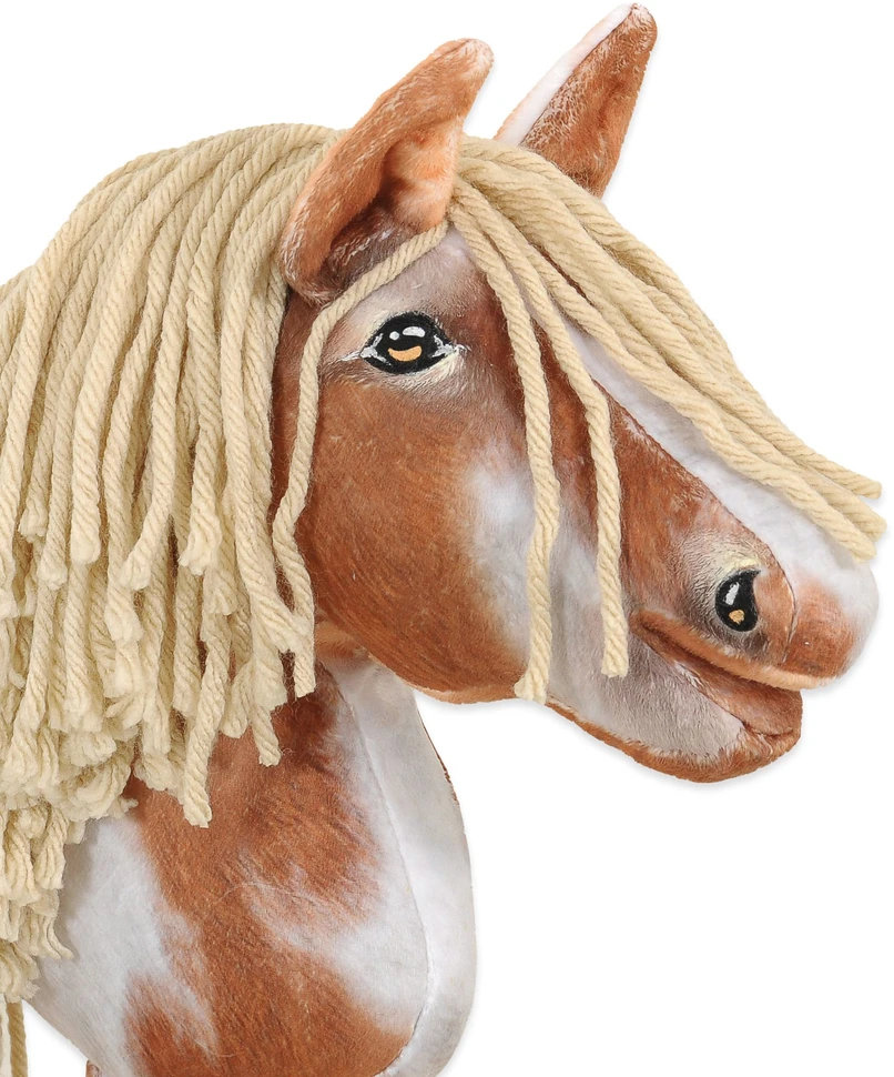 Hobby Horse lazdelinis arkliukas tobiano bay su smėlio spalvos karčiais Super Hobby Horse Premium