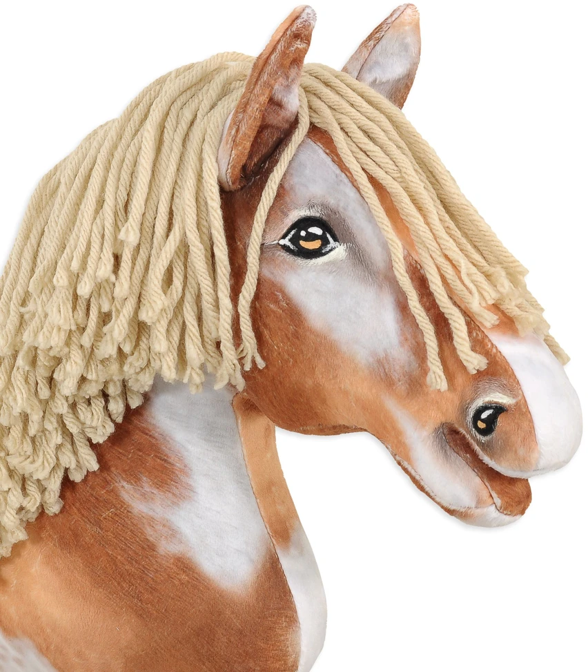 Super Hobby Horse Medinis hobis žirgas tobiano rudas su smėlio spalvos karčiais