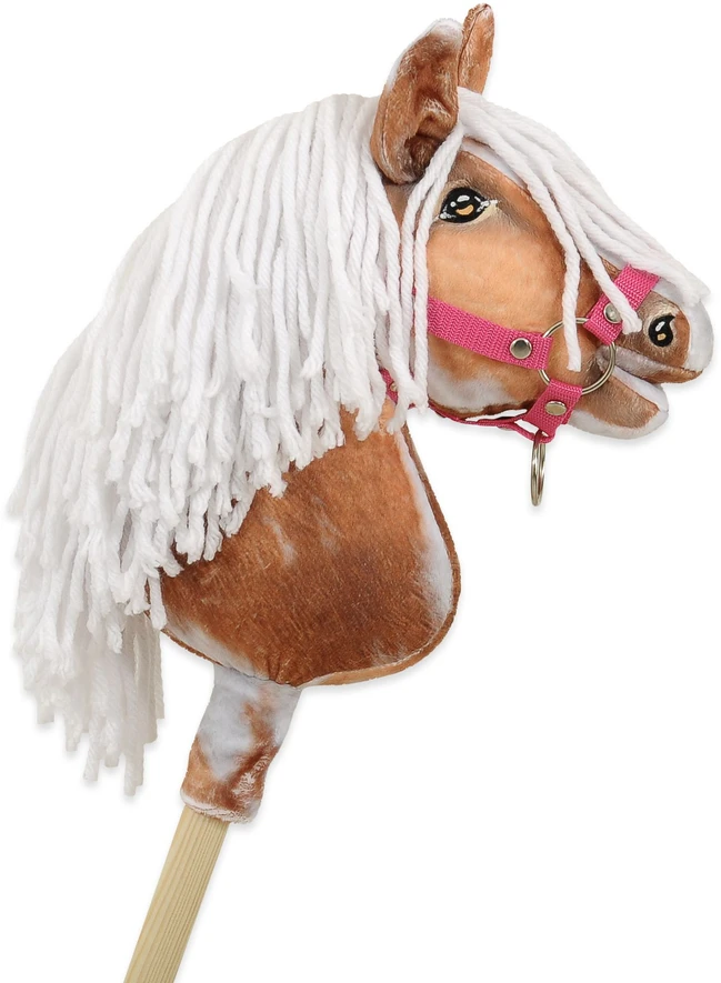 Hobby Horse lazdelinis arkliukas tobiano bay su balta karčiene Super Hobby Horse Premium