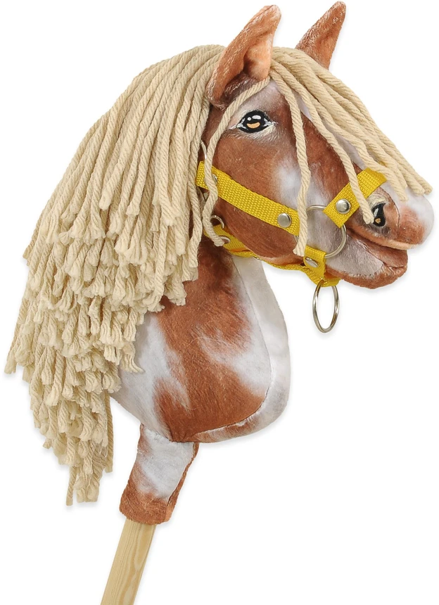 Hobby Horse lazdelinis arkliukas tobiano bay su smėlio spalvos karčiais Super Hobby Horse Premium
