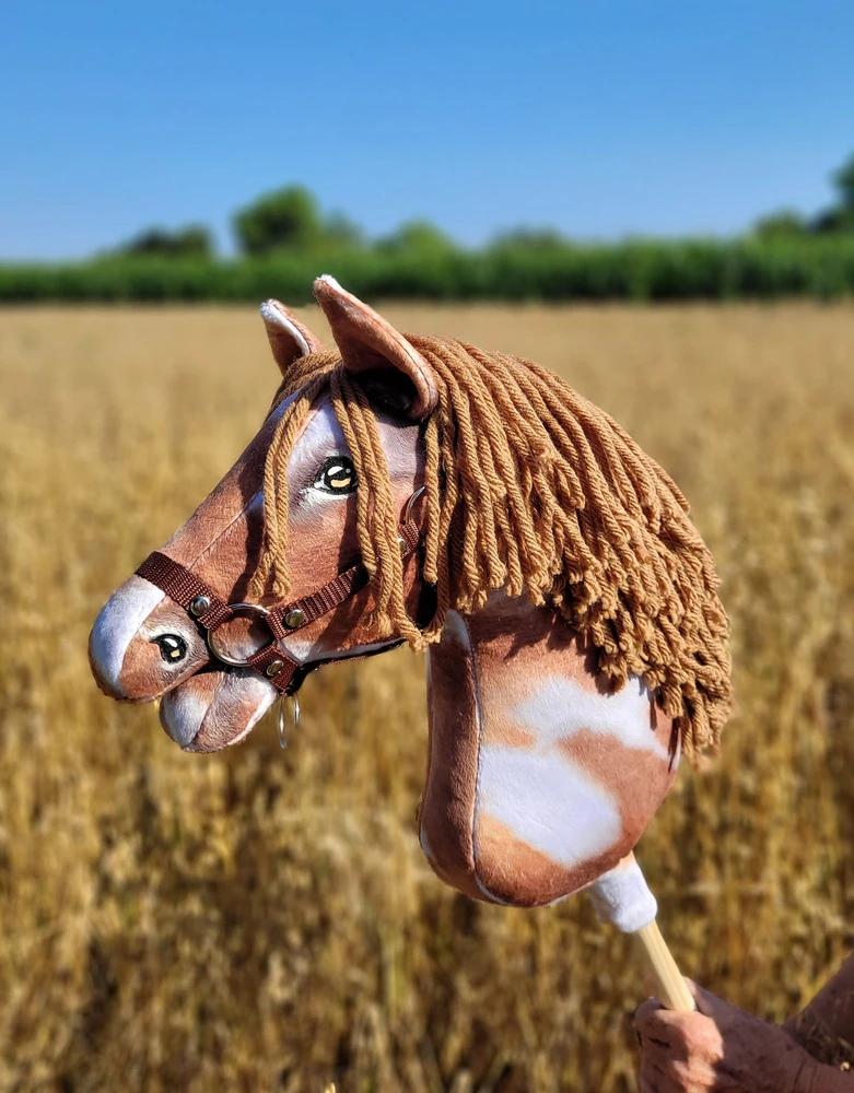 Super Hobby Horse Medinis hobio arkliukas rudas su karčiais