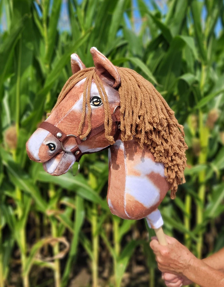 Super Hobby Horse Medinis hobio arkliukas rudas su karčiais