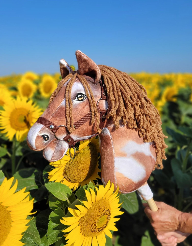 Super Hobby Horse Medinis hobio arkliukas rudas su karčiais