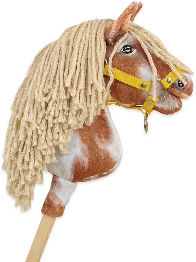 Hobby Horse lazdelinis arkliukas tobiano bay su smėlio spalvos karčiais Super Hobby Horse Premium