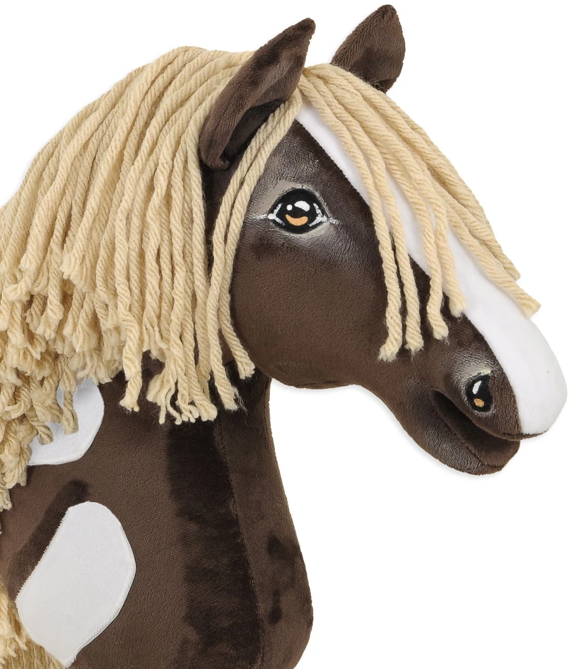 Super Hobby Horse Medinis žirgas su lazda tamsiai rudas – Premium Western