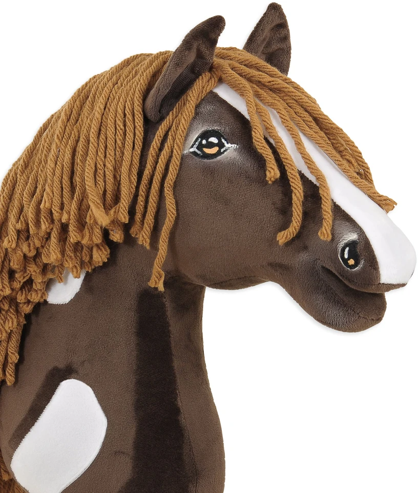 Super Hobby Horse Medinis arkliukas su lazda – tamsiai rudas, vakarietiško stiliaus