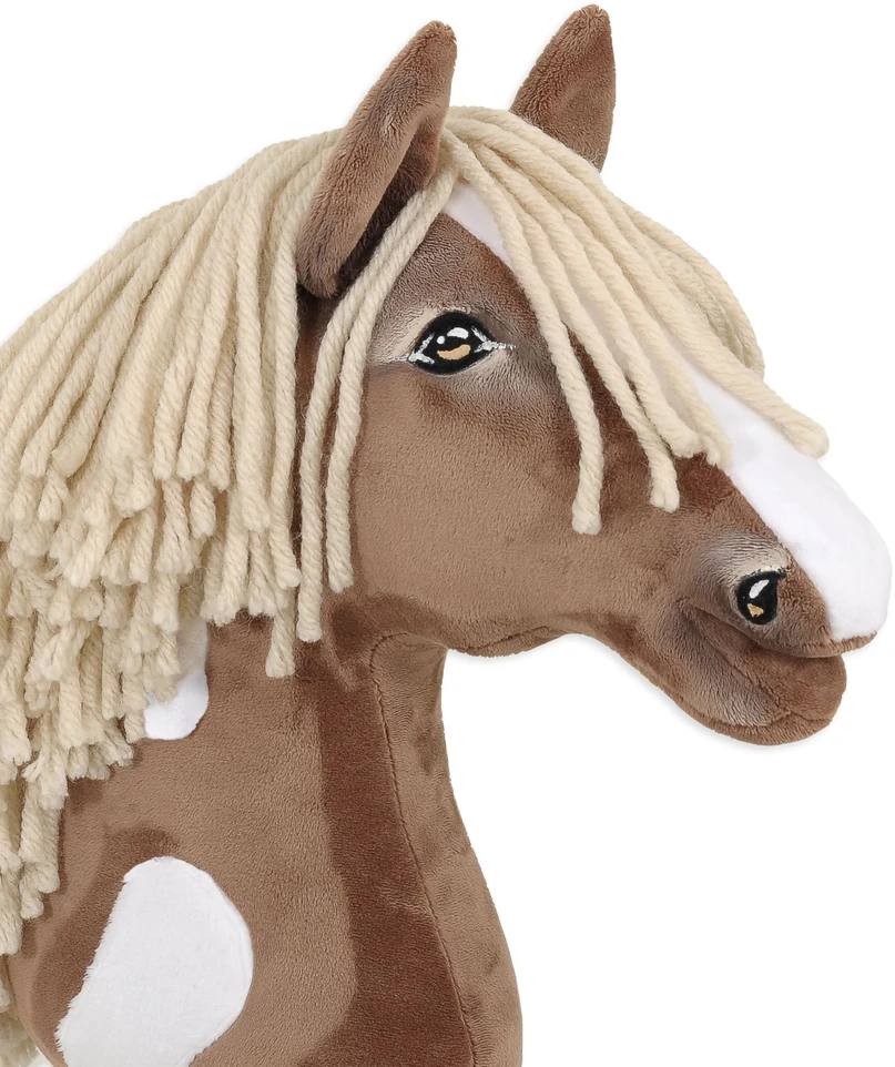 Super Hobby Horse Medinis žirgas su lazda – rudas, vakarietiško stiliaus