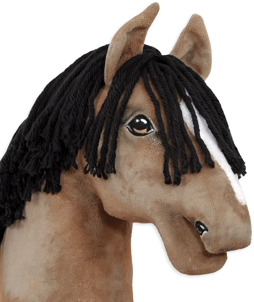Super Hobby Horse Medinis žirgas ant lazdos šviesiai rudas Premium