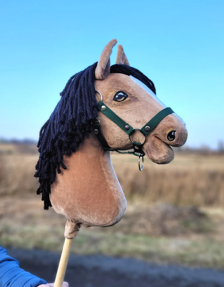Super Hobby Horse Medinis žirgas ant lazdos šviesiai rudas Premium