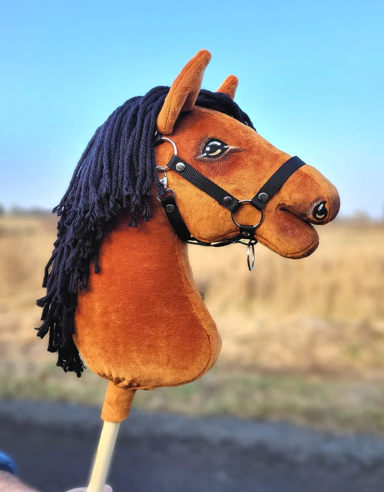 Super Hobby Horse Medinis žirgas su kotu – šviesiai rudas, Premium