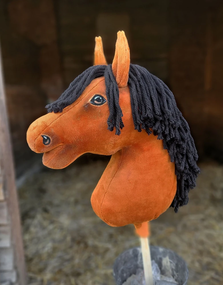 Super Hobby Horse Medinis žirgas su kotu – šviesiai rudas, Premium