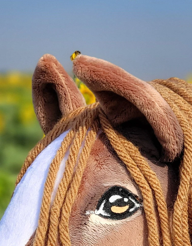 Super Hobby Horse Žaislinis arkliukas vaikams rudas su lazdele