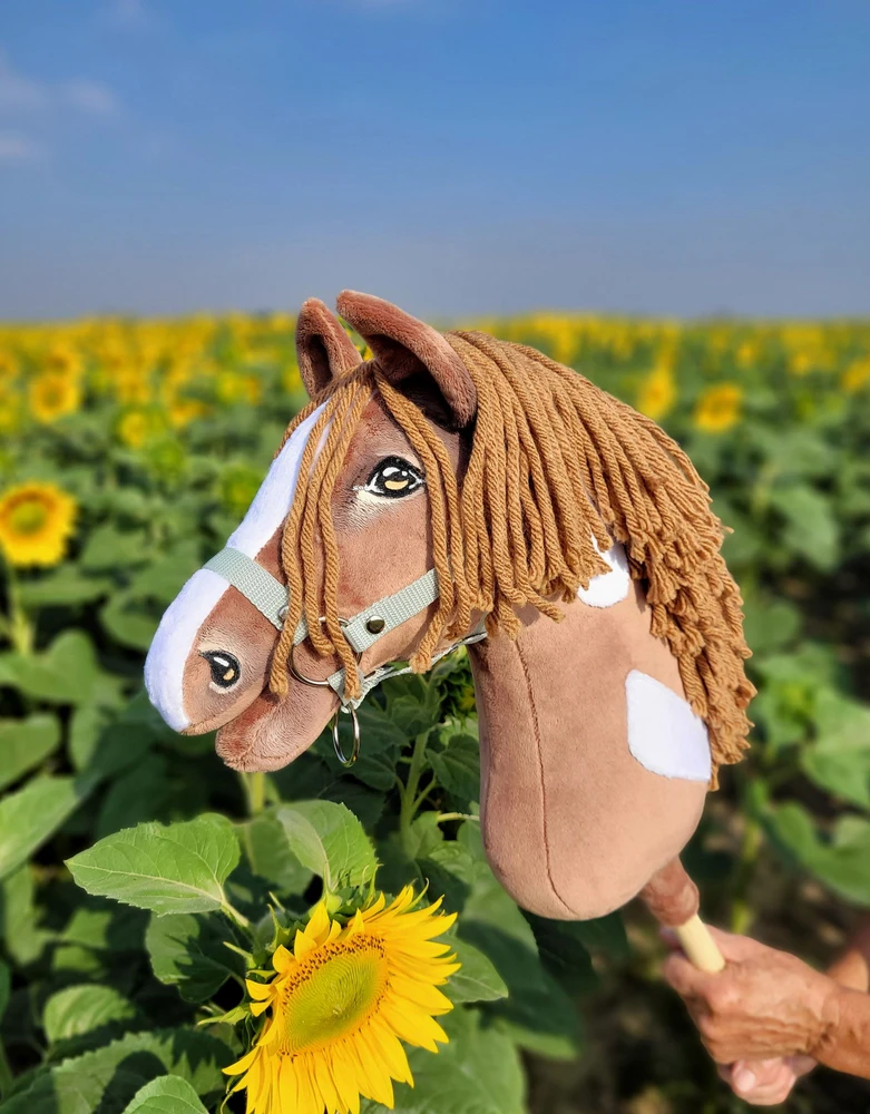 Super Hobby Horse Žaislinis arkliukas vaikams rudas su lazdele