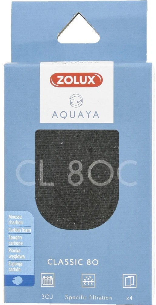 Zolux Aquaya anglies filtro įdėklas akvariumo vandens valymui, Classic 80
