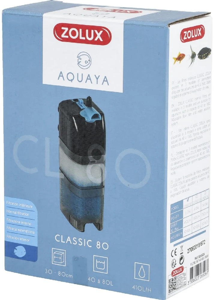 Zolux Aquaya Classic vidinis akvariumo filtras, efektyvus vandens valymas