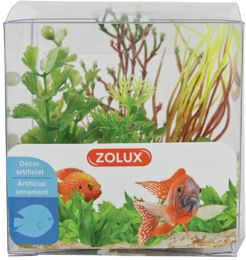 Zolux dirbtinių augalų dekoracijų rinkinys akvariumui, 4 vnt., įvairių spalvų
