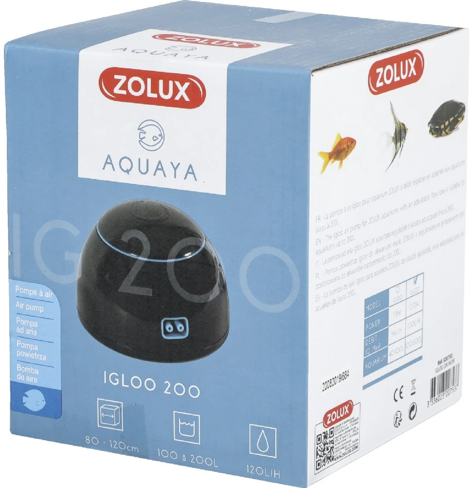 Zolux Efektyvus akvariumo napowietrzintuvas su iglu formos dizainu, juodas