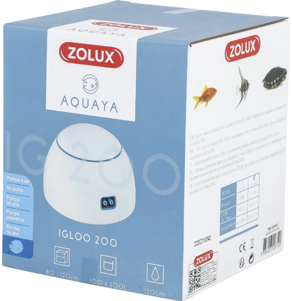 Zolux Efektyvus akvariumo oro siurblys „Igloo 200“, skirtas žuvims, baltas
