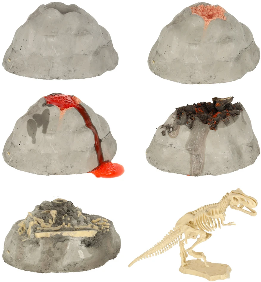 Jokomisiada Edukacinis rinkinys ugnikalnis + dinozaurų kasinėjimai mažas archeologas ZA4726
