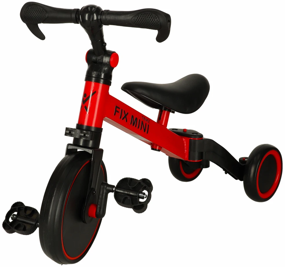 Trike Fix Mini krosinis triratukas 3in1 su pedalais, raudonas