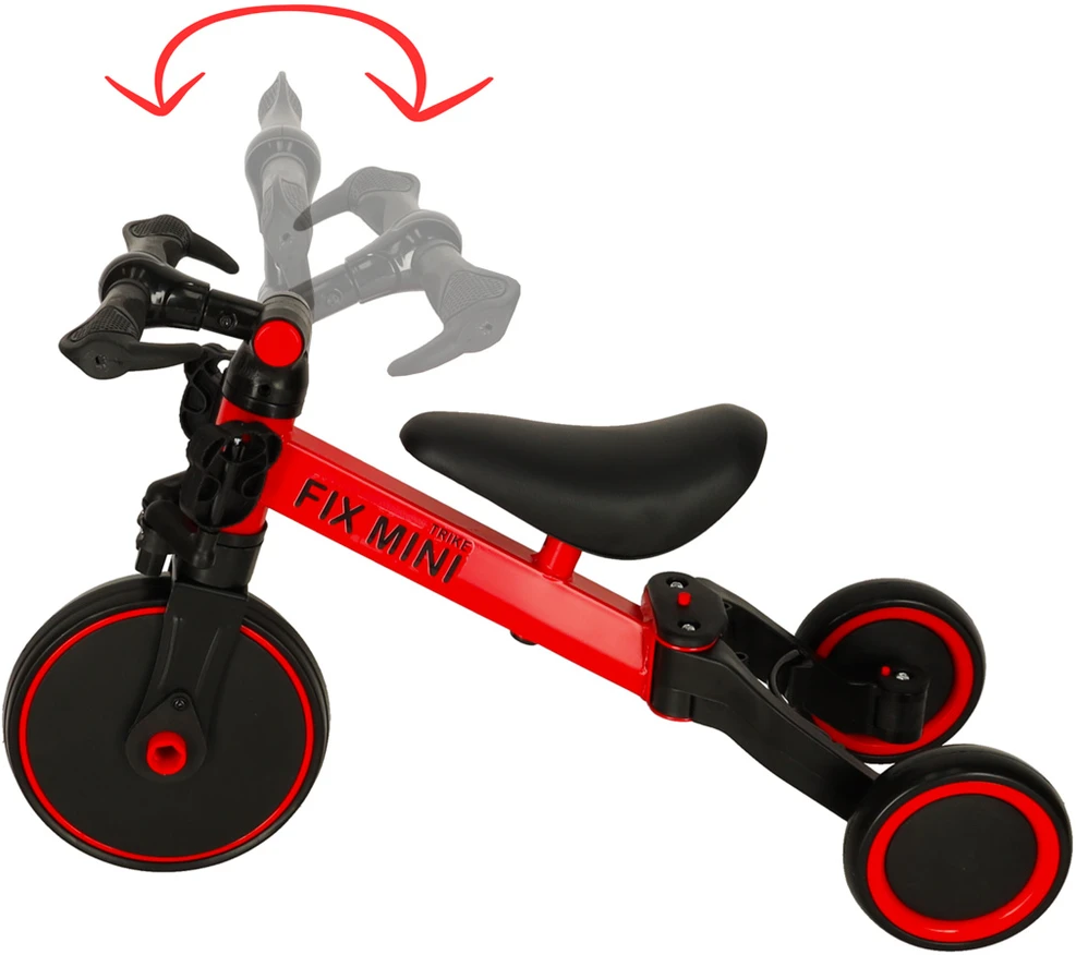 Trike Fix Mini krosinis triratukas 3in1 su pedalais, raudonas