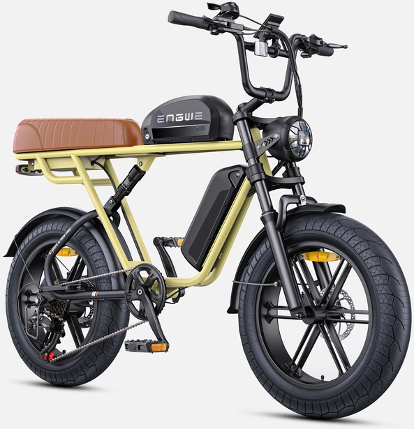 Dviratis 20" elektrinis Engwe M1 dviguba baterija geltonas