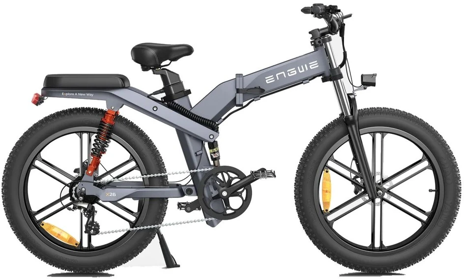 Dviratis 26" elektrinis Engwe X26 dviguba baterija pilkas